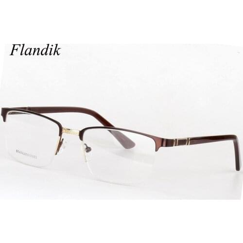 Men Metal Glasses Frame Stainless Steel Prescription Myopia Presbyopia Optical Spectacles Frame Business Eyewear