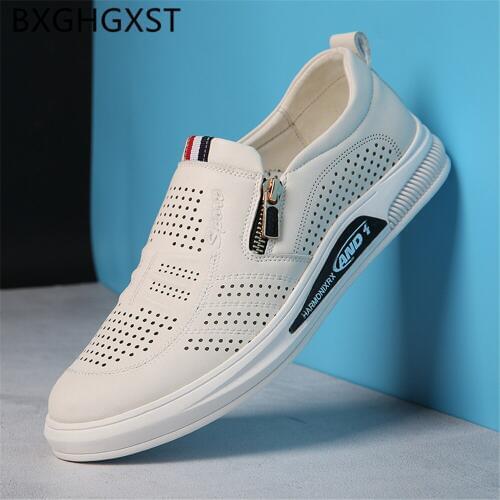 Loafers Mens Shoes Genuine Leather Summer Men Casual Shoes Italien Elevator Shoes for Men 2020 Zapatos De Hombre Ayakkabi Erkek