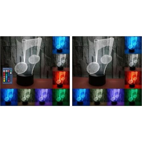 Musical Note Shape Visual 3D Night Light Creative LED Colorful Lamp Home Bar Club Decorative Lamp for Bedroom Decor Lighting