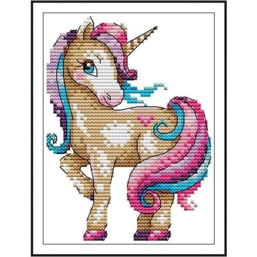Needlework Cross Stitch Embroidery Kits Tools Beginner DIY Cartoon Animal Novice Sewing Craft Childrens Simple Handmade Unicorn