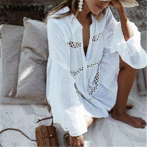 Low Price Promotion Sexy for Women Hollow Large Size Trumpet Sleeve Beach Blouse Sun Protection Suit Swimsuit Jacket