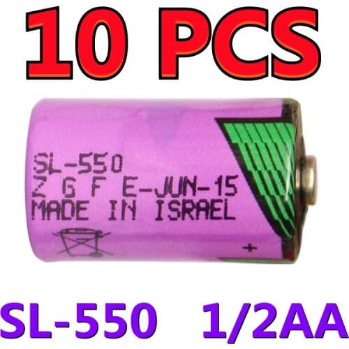 NEW DATE) 10PCS Original NEW Battery For TADIRAN SL-550 1/2AA 3.6V PLC Batteries (Customizable Plug)