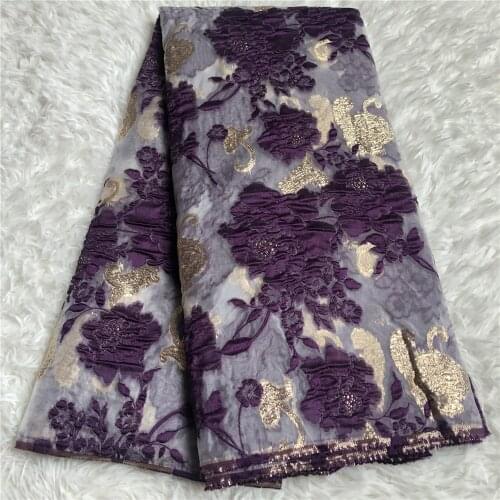 Latest White Jacquard Brocade French African Lace Fabric Organza Fabric African Style Fabric For Wedding Party Dress ogs0009