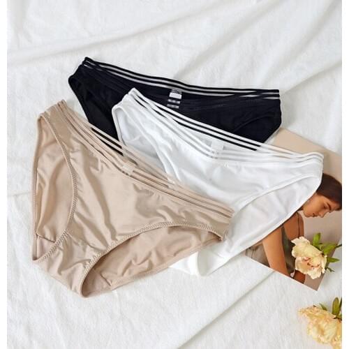 2020 new Seamless Panties Ice fabric womens briefs cotton bottom low waist underwear womens underwear Lingerie