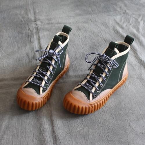 Careaymade-New Handmade retro soft leather high top womens shoes in autumn and winter real leather Casual Martin boots,5 color