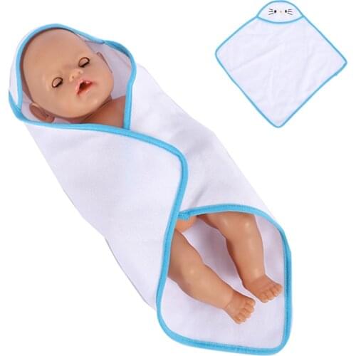 18 Inch Doll Clothes Hug Blanket with Pure White Color New Born Baby Items 43 cm Reborn Doll Diaper Doll Accessories Girls Toy