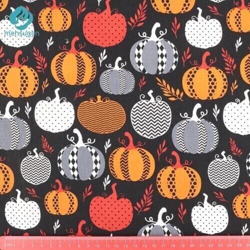 Half Meter Halloween Pumpkin Design Cotton Fabric For Home Decoration DIY Cushions Pillows Cover Material Patchwork Sewing Cloth