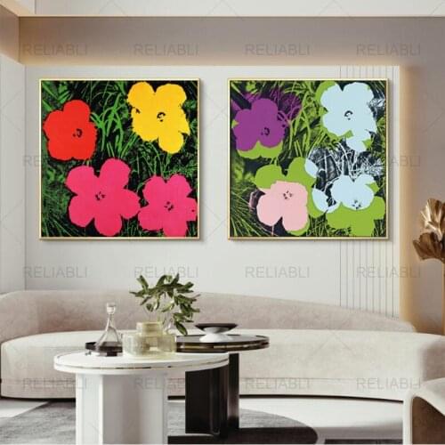 Modern Nordic Colorful Flowers Square Wall Art Oil Painting Canvas Painting Wall Art Pictures For Living Room Cuadros Home Decor