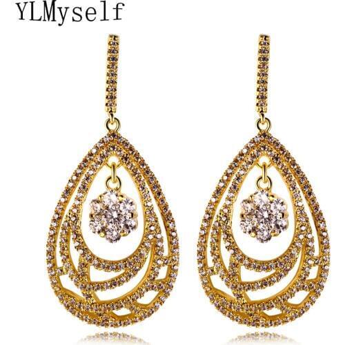 Luxury water drop earrings for women brinco oorbellen aretes online shopping Elegant dangling earring Jewelry & Accessories