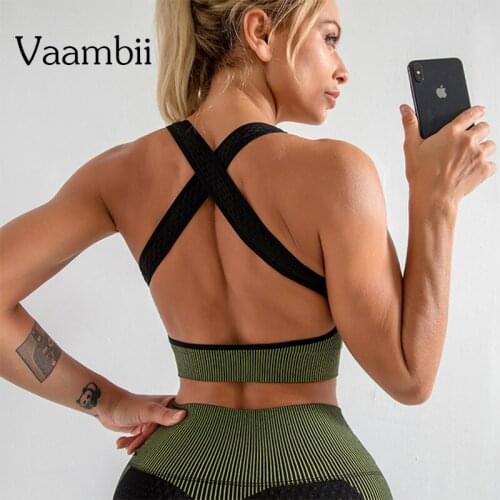 Push Up Criss Cross Sports Bra Open Back Gym Bra Pitted Crop Top Women Seamless Tops 2021 Xl Bralette Black Bras Active Bra
