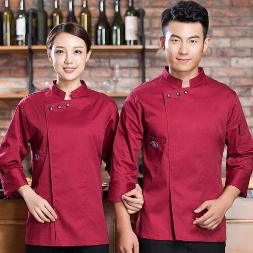 Chef Uniforms Long Sleeve Chef Jackets Kitchen Cooking Work Wear Restaurant Foodservice Clothes for Women Men Chef Coat