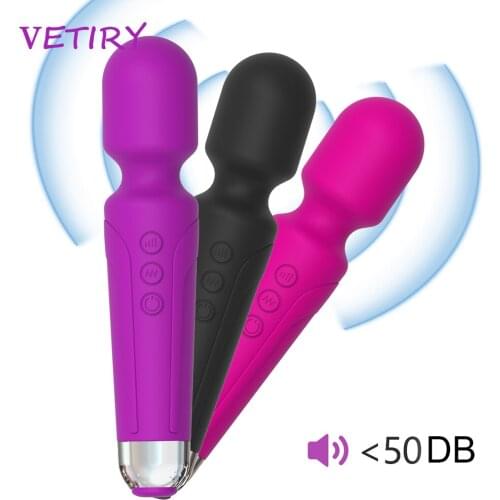 VETIRY Dildos AV Vibrator Magic Wand for Women Clitoris Stimulator USB Rechargeable Muscle Massager Sex Toys for Adults 20 Speed