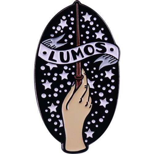 Magic spells Lumos badge witchcraft lovers flair addition