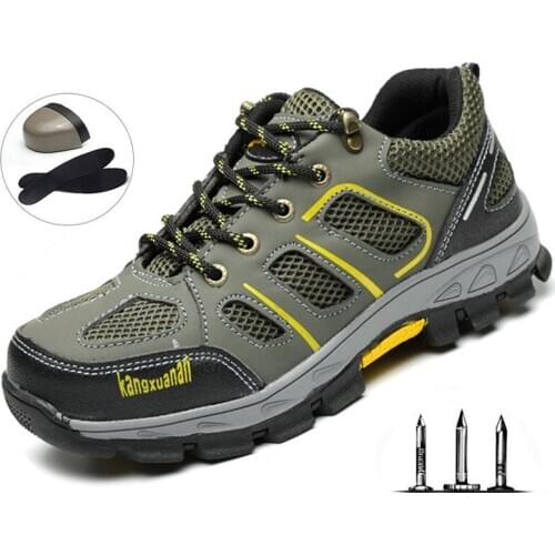 Labor Insurance Shoes Men Summer Breathable Anti-smashing Anti-piercing Casual Work Shoes Outdoor Safety Protective Shoes Women