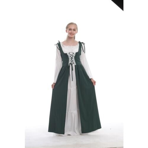 Cosplay Medieval Renaissance Gown Robe Palace Princess Long Dress Woman Vintage Evening Gown Lace Long Sexy Party Costume
