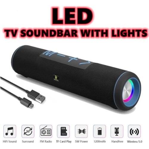 Soundbar Radio Fm Bluetooth Mp3 Usb Pc Speaker Stereo Tws Boombox Music Box For With Light Home Cinema Sound System boom box