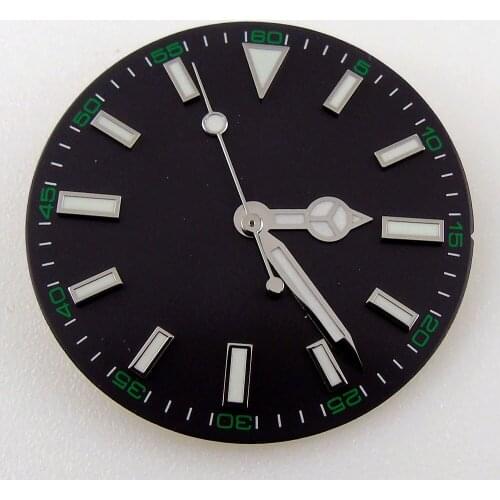 Black Nologo 29mm Automatic Men Watch Dial fit NH35A miyota 8215 821A mingzhu 2813 Luminous Hand Set