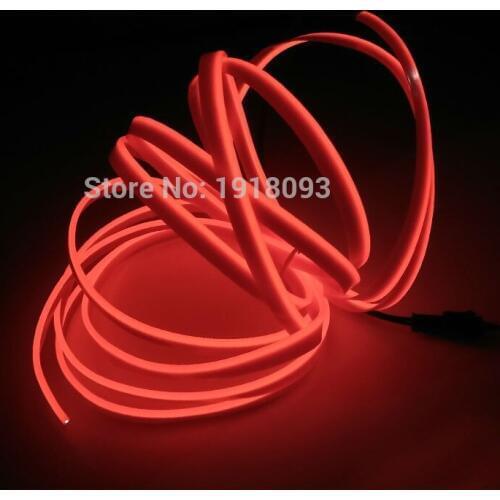 Cheap! 2.3mm-skirt 3Meter 10 Color Choice Flexible EL Wire Neon Light Powered by 2-AA Batteries Drive LED Strip For Car Decor