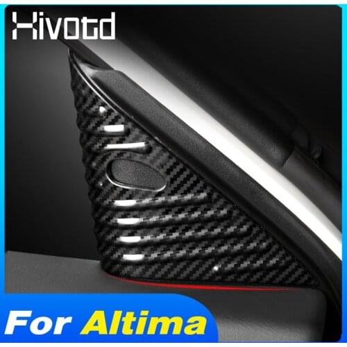 Hivotd Car Inner Front Triangle Cover Stainless Steel Trim Sticking Interior Decoration Accessories For Nissan Altima 2019-2021