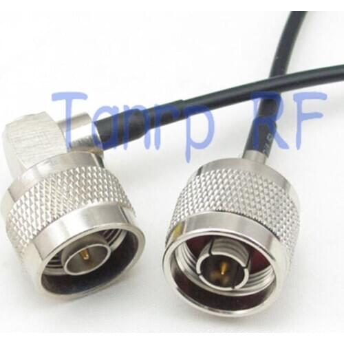 50CM Pigtail coaxial jumper cable RG174 extension cord 20in N male plug to N male right angle 90 degree RF connector adapter