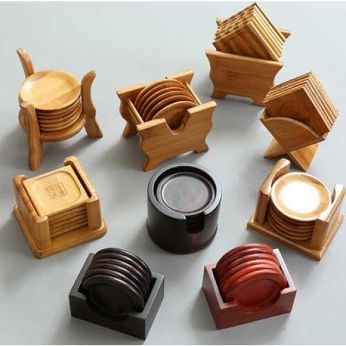 Tea Cup Mat Kung Fu Tea Accessories Cup Care Bamboo Ebony Teaware Rosewood Coasters Tea Ceremony Accessories