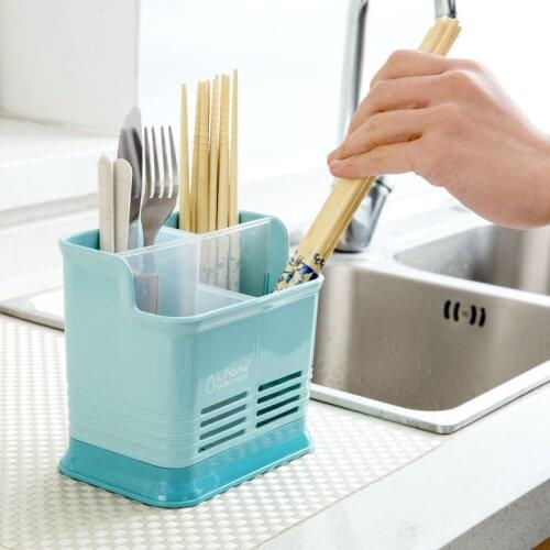 Kitchen Chopsticks Storage Shelf Utensil Holder Drain Sink Box Knife Block Flatware Drainer Organizer Spoon Fork Kitchen Shelf