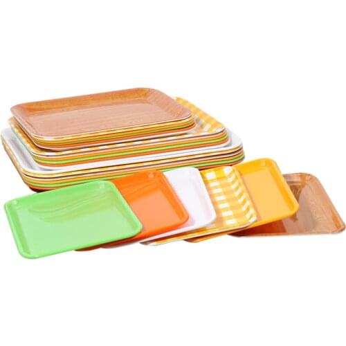 Square Resin Serving Tray Dessert Tea Breakfast Bread Tray Snack Plate Storage Plates(Random Color)