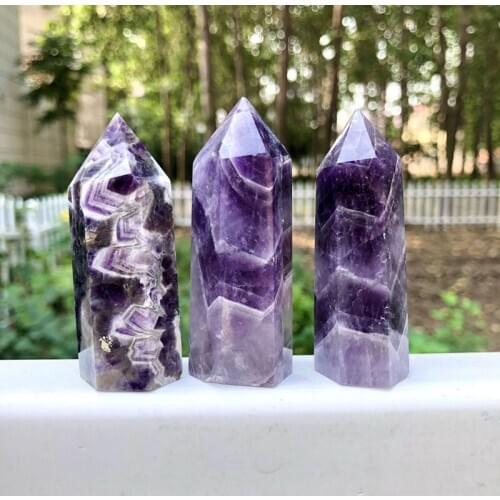 Dream amethyst crystal wand point natural stones minerales gemstones healing reiki feng shui decoration