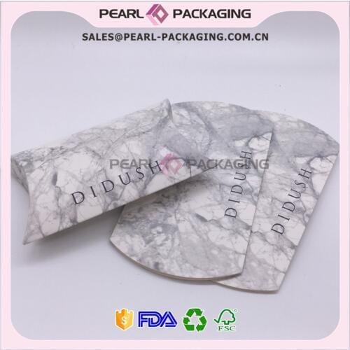 Marble Print Mini Pillow Box for Jewerly Packaging, Custom Logo Print Pillow Box for Pendants, Jewellery, Earrings and Gifts