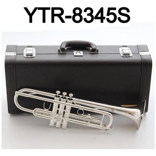 Music Fancier Club Bb Trumpet 8345S Silver Plated Music Instruments Profesional Trumpets Student Included Case Mouthpiece