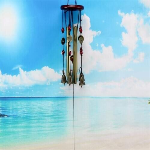 Outdoor Living Wind Chimes Yard Antique Amazing Garden 4 Tubes Bells Copper Home Windchime Chapel Bells Wall Hanging Home Decor