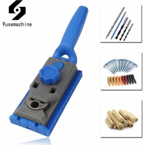 Pocket Hole Doweling Jig Kit 6/8/10/12mm Drill Guide Jig With Handle Marking For Straight Inclined Hole Multi Carpentry Tools
