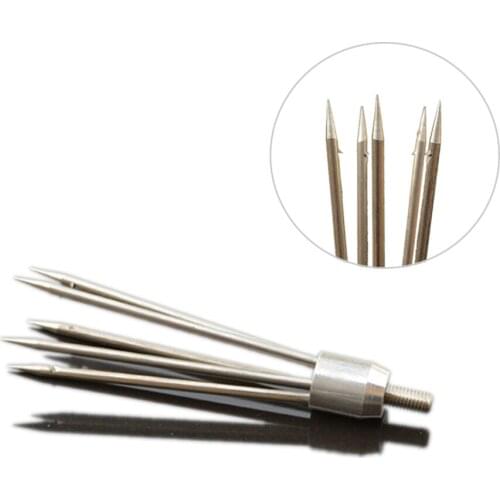 Stainless Steel 5 Prong Barbs Diving Harpoon Fish Spear Fork Fishing Ice Breaker Drill Fishing Tackle Box Accessory tool