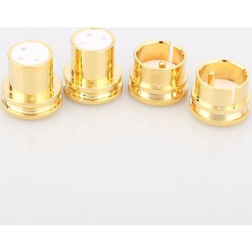 NEW Noise Stopper Gold Plated Copper XLR Plug Caps 1 Pair male+female XLR Plug caps hifi audio protective xlr plug caps