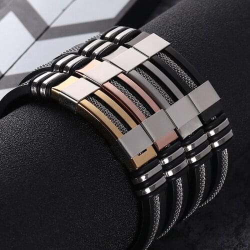 New Silicone Titanium Steel Bracelet Fashion Mens Leisure Mountaineering Sports Party Bracelet Bicycle Racing Accessories