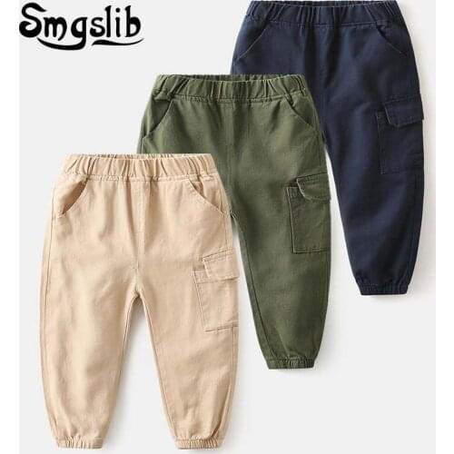 2-6 Years Old Pants For Boys kids Cotton Pants 2021 Spring Autumn Solid Boys Girls Casual Sport Pants Kids Children Trousers