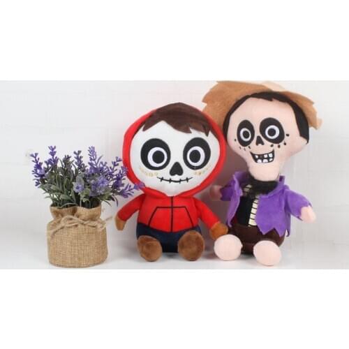 2pcs/lot 20-25 cm Movie COCO Miguel Hector Plush Toys Soft Stuffed Dolls for Children Kids Gift