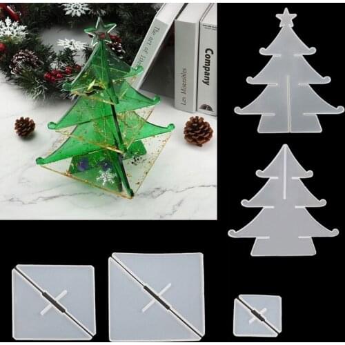 3-Tier Christmas Tree Cake Stand Tray Epoxy Resin Mold Fruit Tray Silicone Mould Christmas Theme Decor DIY Art Crafts