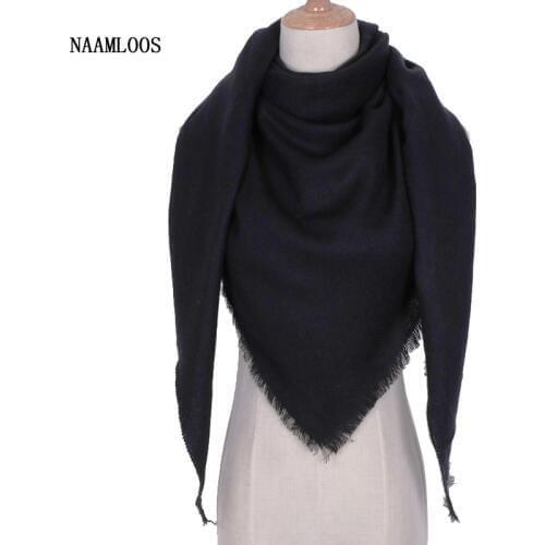 Luxury Brand Desiguers Winter Triangle Scarf Women Shawls and Wraps Cashmere Foulard Solid Color Scarves Blanket Drop shipping