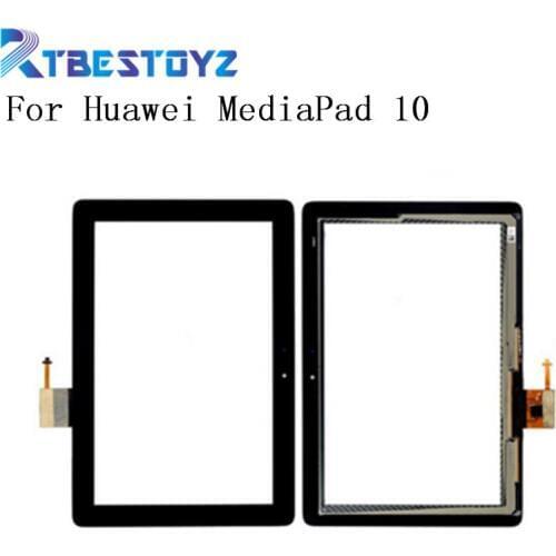 RTBESTOYZ Touch Glass Screen Glass Digitizer Panel Front Glass Lens Sensor For Huawei MediaPad 10 Link S10-201 S10-201U S10-201W