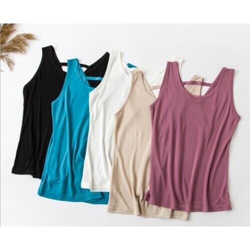 Silk Knitted Sleeveless Women Tank Top girl Basic Camisoles Summer Shirts Solid Color Top Multicolor