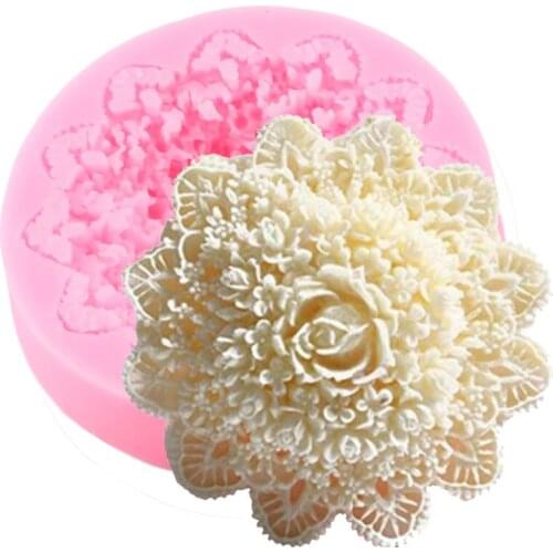 3D Craft Rose Flower Soap Silicone Mold Wedding Fondant Molds Cake Decorating Tools Candy Chocolate Gumpaste Polymer Clay Moulds