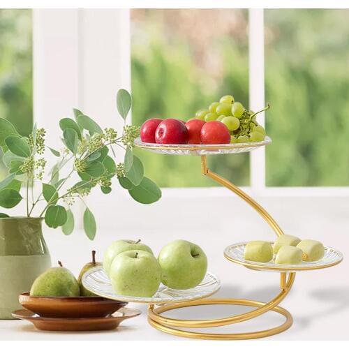 Fruit Plate Wrought Iron Three-layer Fruit Plate Innovative Modern Display Stand For Living Room