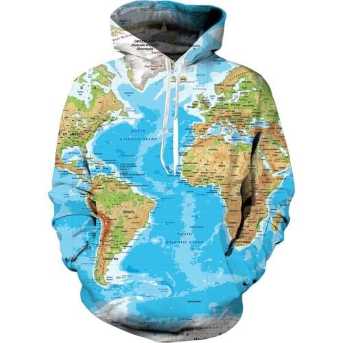 MAP 3D print oversized hooded sweatshirt Men/Women National plate country Hooded streetwear Casual Hip hop Clothes Tracksuit