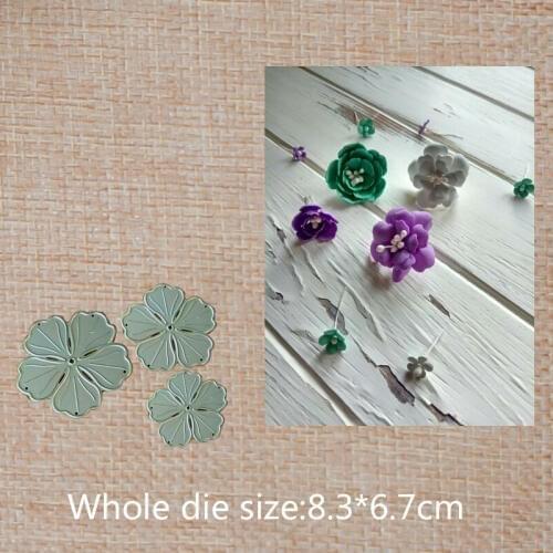 3pcs flowers Metal Cutting Dies decoration Scrapbooking Album Paper Card Craft Embossing stencil 83*67 mm