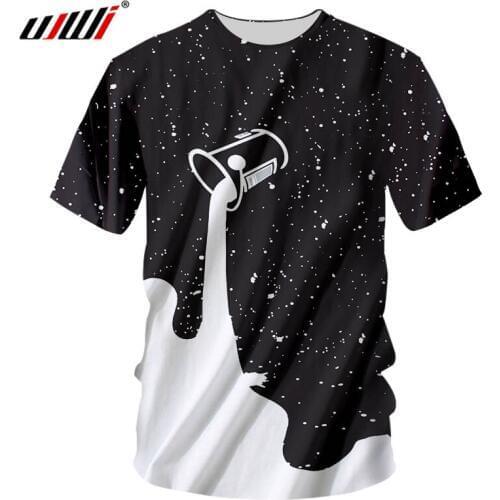 UJWI 2018 Summer New Hoodies Mens 3D Creative Milk Cup Printing Mens Fashion Common O Hip-Hop Style Neutral