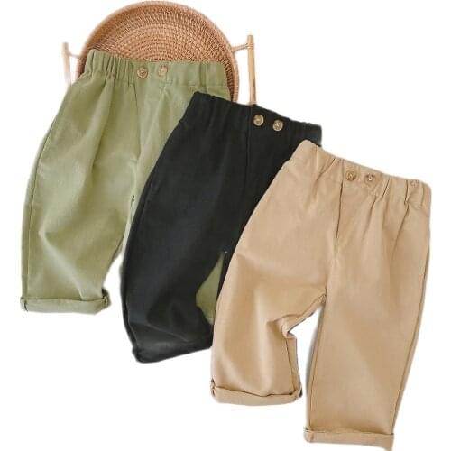 Korean Baby Newborn Cotton Long Pants Boys Girls Casual Big Pp Lovely Trousers Toddle Comfortable Fashion Clothing For Kids 1-7t