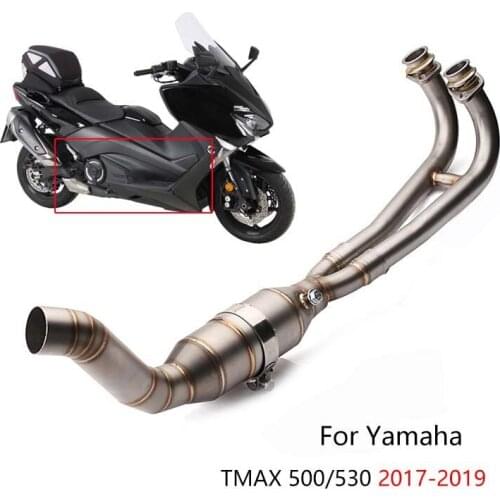 For Yamaha TMAX530 TMAX500 2017-2019 Exhaust System Motorcycle Header Link Pipe Slip On 51mm Muffler Escape Stainless Steel