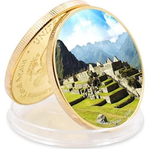 Machu Picchu Peru Seven Wonders of World 1pcs 2021 New Year Gold Coin Challenge Home Decoration Collection