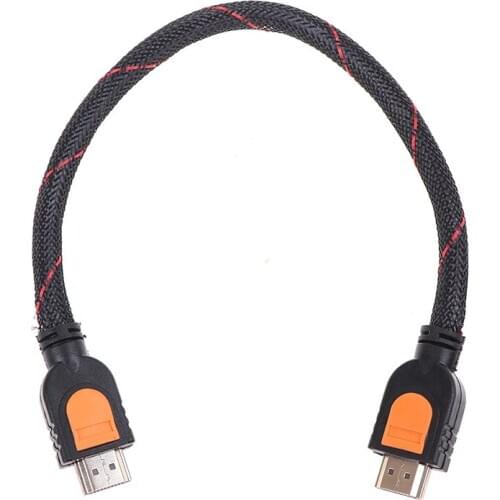 1 Foot short HDMI-compatible-compatible Cable for HD TV 3D 1080p One Feet HDMI-compatible-compatible 1.4 braided gold
